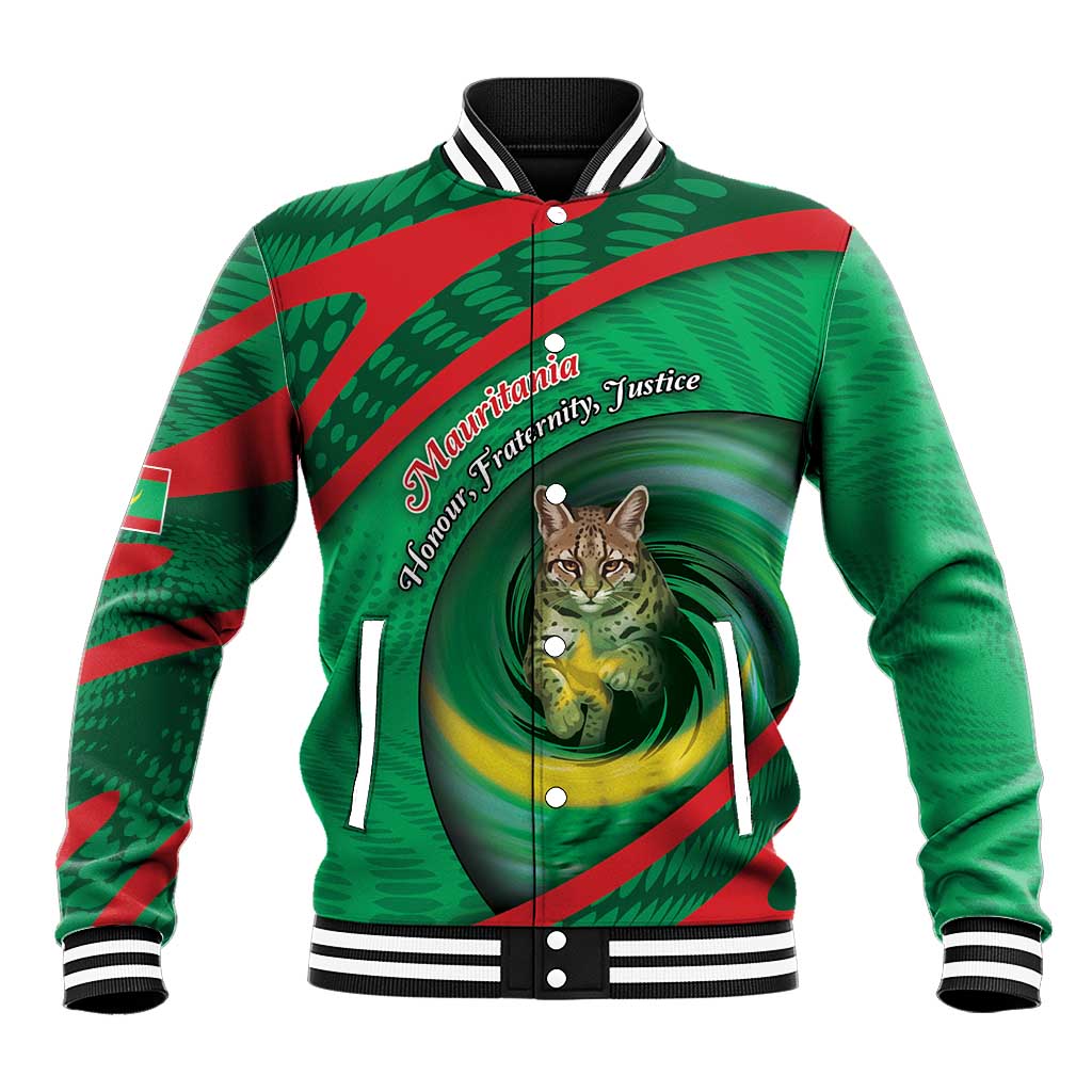 Personalized Mauritania Baseball Jacket African Wildcat From Richat Structure