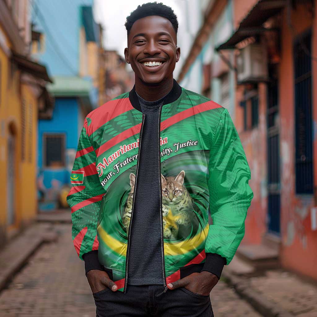 Personalized Mauritania Bomber Jacket African Wildcat From Richat Structure