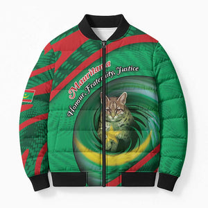 Personalized Mauritania Bomber Puffer Jacket African Wildcat From Richat Structure