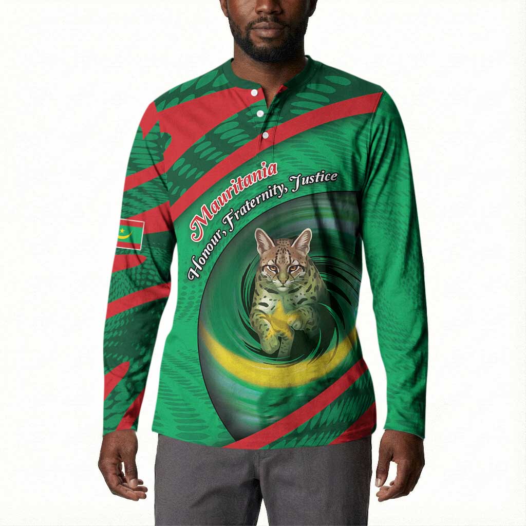 Personalized Mauritania Button Sweatshirt African Wildcat From Richat Structure