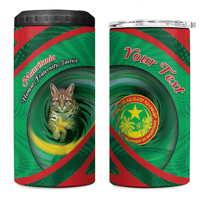Personalized Mauritania 4 in 1 Can Cooler Tumbler African Wildcat From Richat Structure