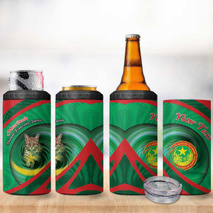 Personalized Mauritania 4 in 1 Can Cooler Tumbler African Wildcat From Richat Structure