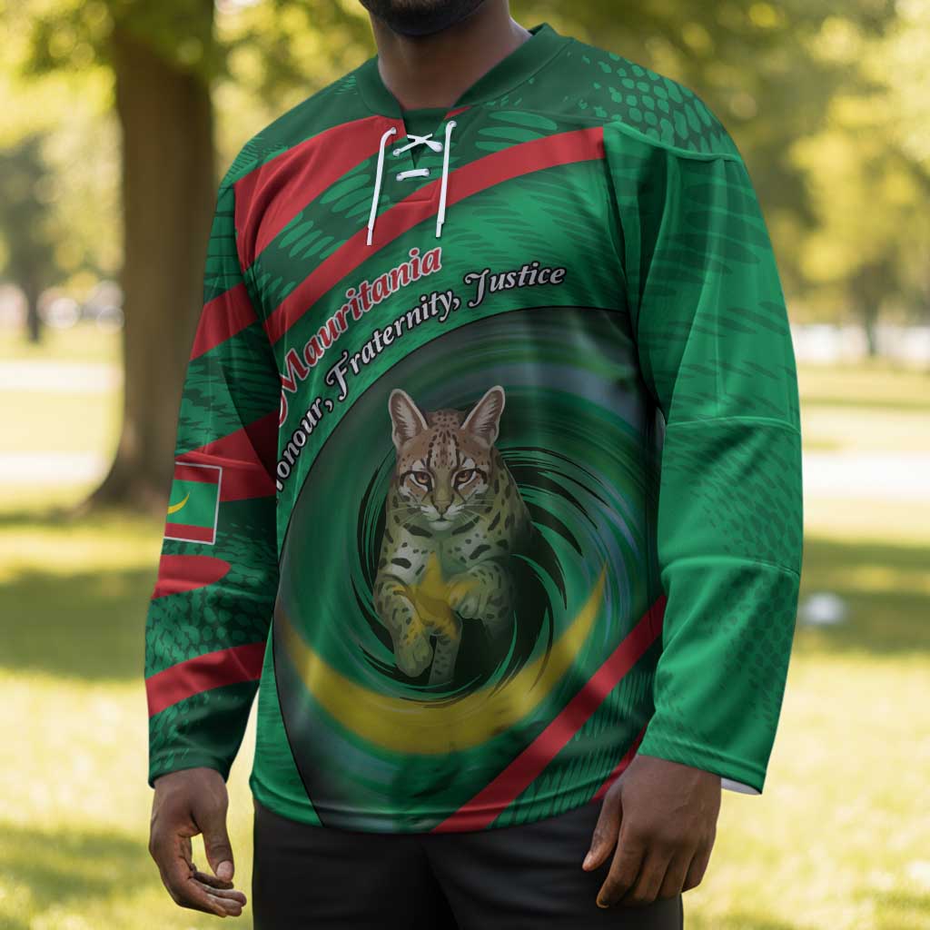 Personalized Mauritania Hockey Jersey African Wildcat From Richat Structure