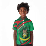Personalized Mauritania Kid Polo Shirt African Wildcat From Richat Structure