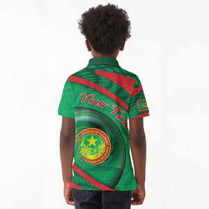 Personalized Mauritania Kid Polo Shirt African Wildcat From Richat Structure