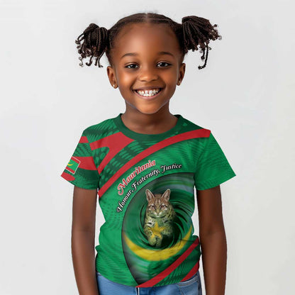 Personalized Mauritania Kid T shirt African Wildcat From Richat Structure