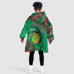 Personalized Mauritania Kid Wearable Blanket Hoodie African Wildcat From Richat Structure