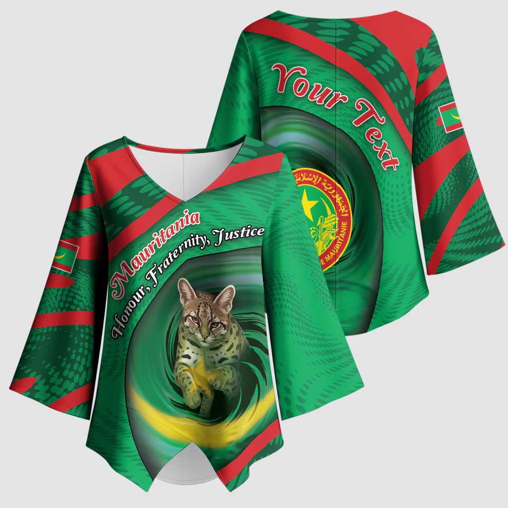 Personalized Mauritania Kimono Sleeve Blouse African Wildcat From Richat Structure