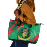 Mauritania Leather Tote Bag African Wildcat From Richat Structure