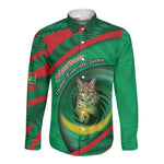 Personalized Mauritania Long Sleeve Button Shirt African Wildcat From Richat Structure