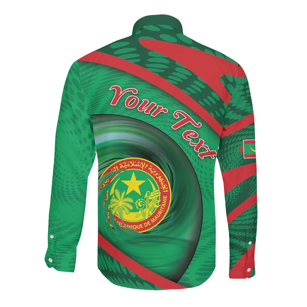 Personalized Mauritania Long Sleeve Button Shirt African Wildcat From Richat Structure