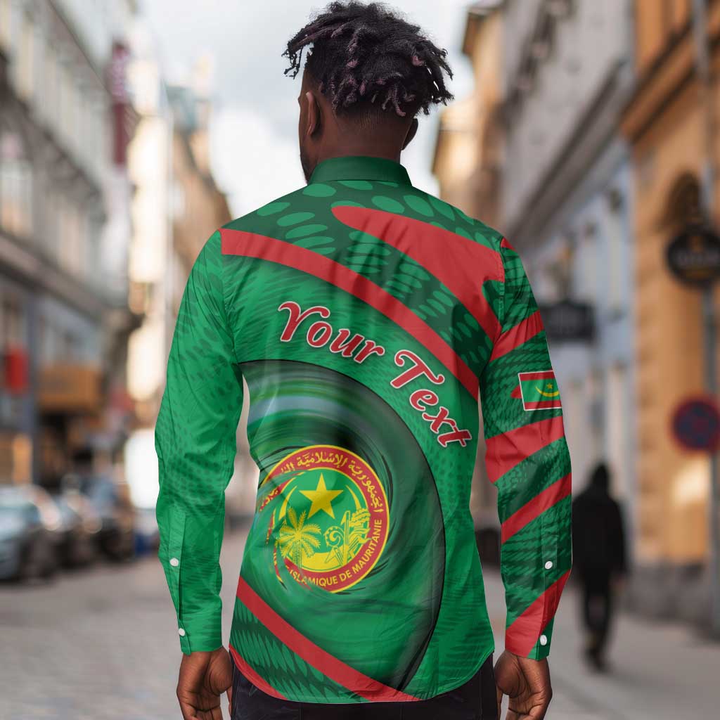 Personalized Mauritania Long Sleeve Button Shirt African Wildcat From Richat Structure