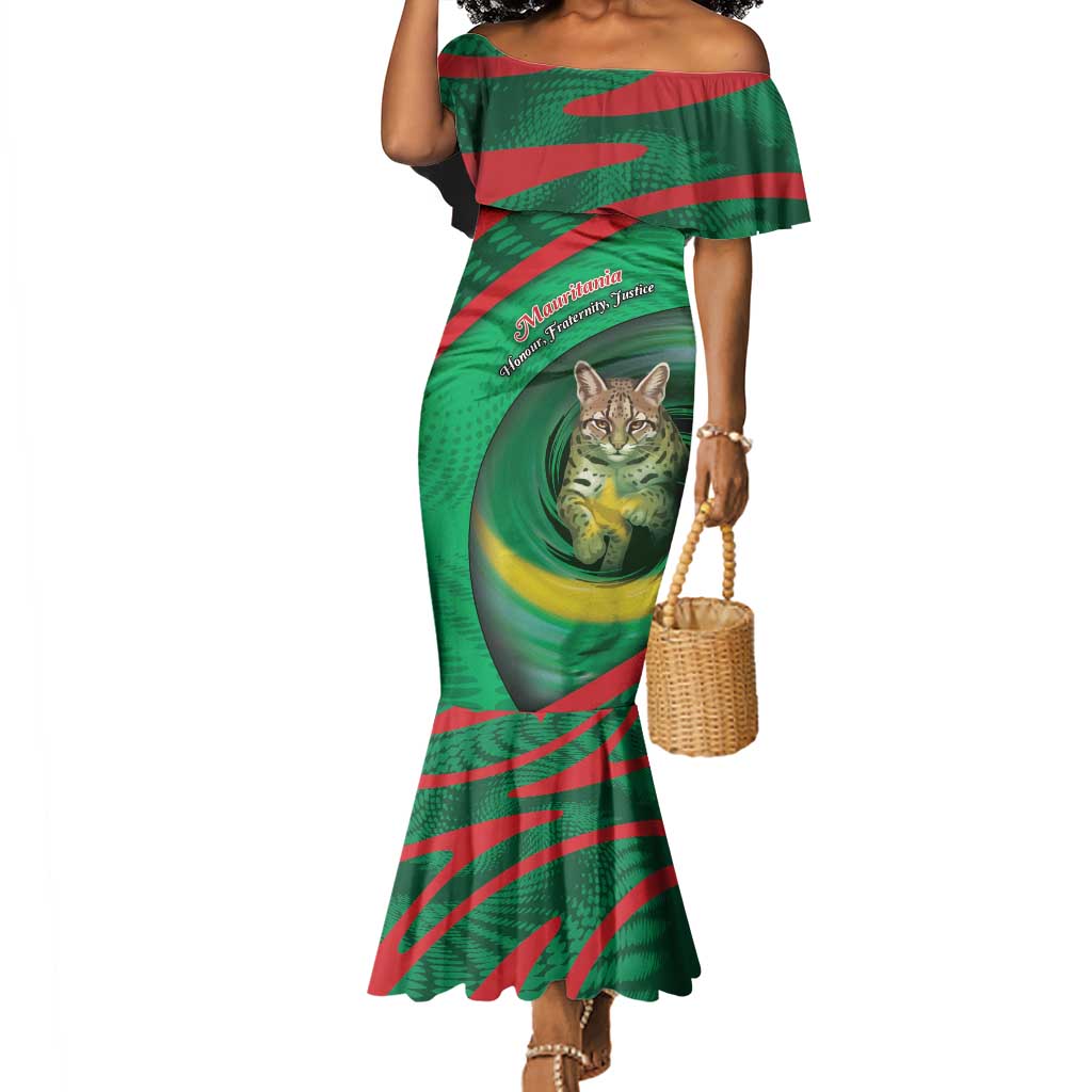 Personalized Mauritania Mermaid Dress African Wildcat From Richat Structure
