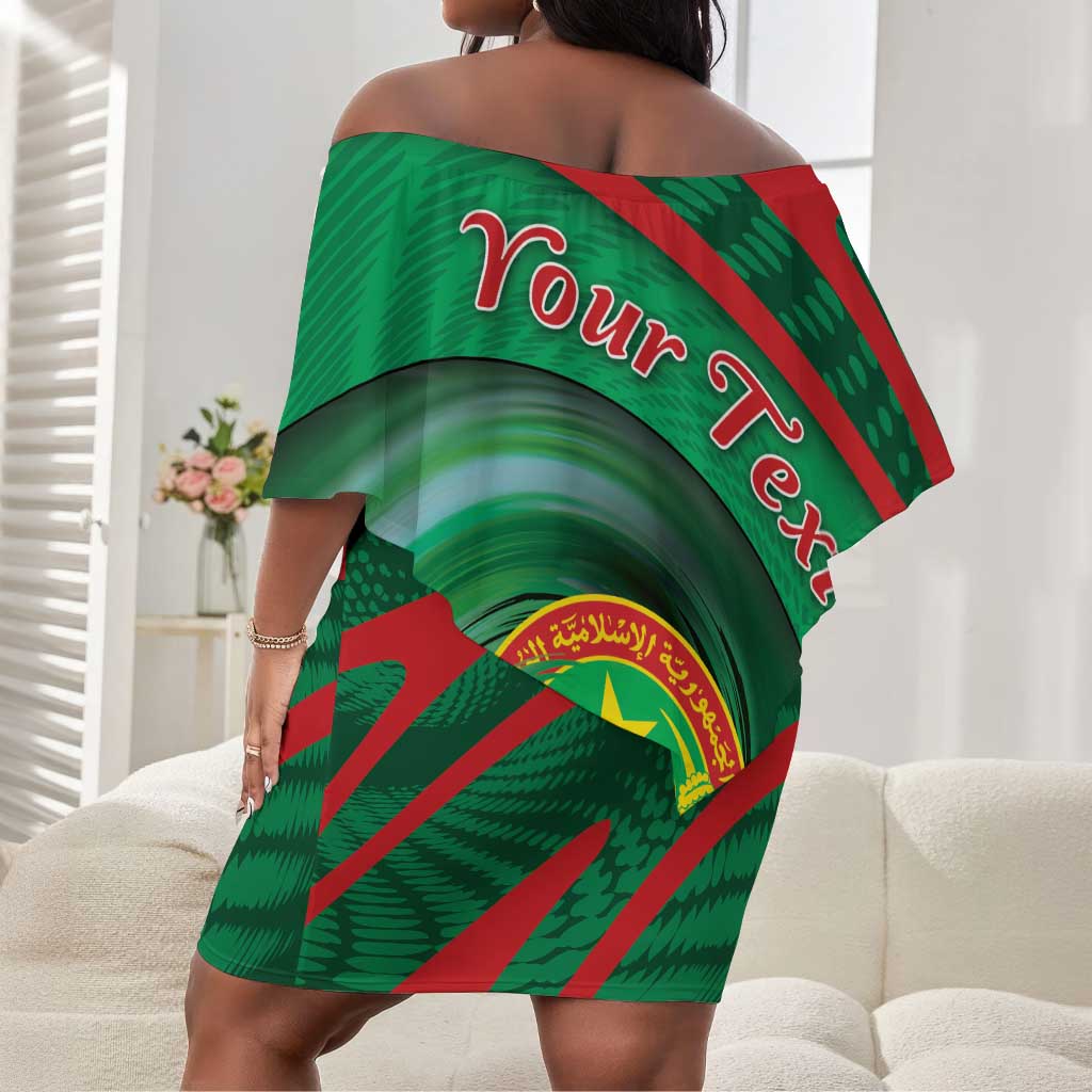 Personalized Mauritania Off Shoulder Short Dress African Wildcat From Richat Structure