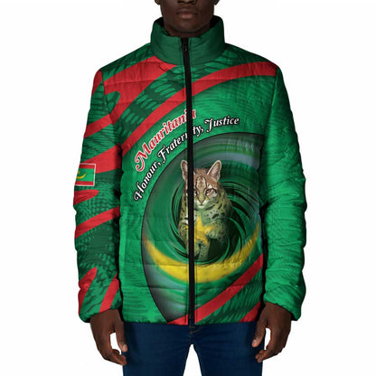 Personalized Mauritania Padded Jacket African Wildcat From Richat Structure