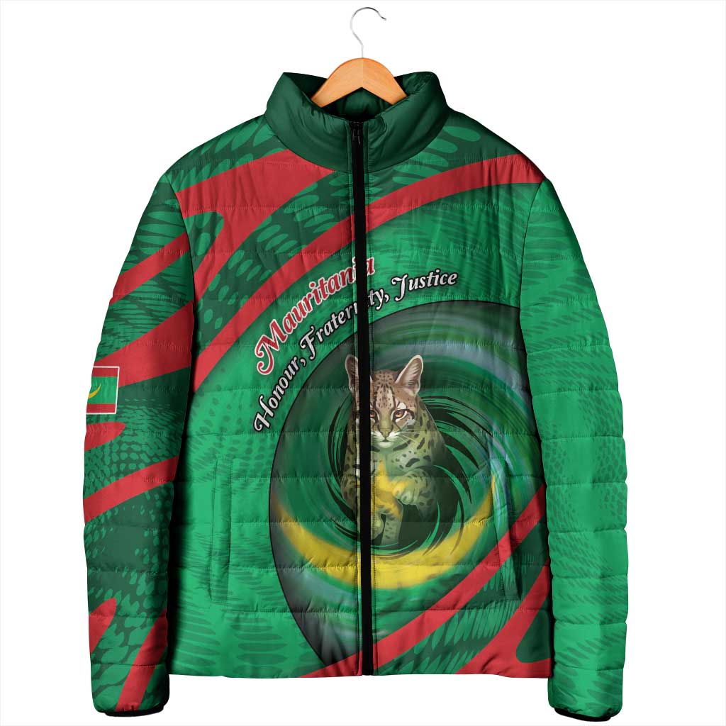 Personalized Mauritania Padded Jacket African Wildcat From Richat Structure