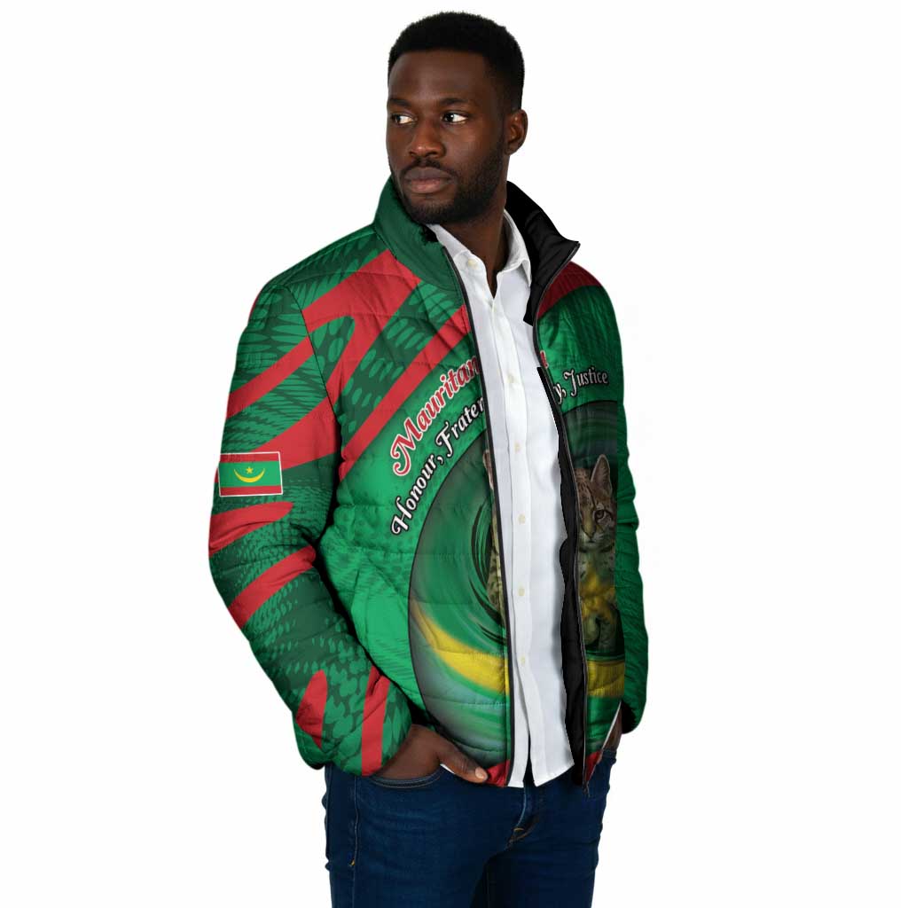 Personalized Mauritania Padded Jacket African Wildcat From Richat Structure