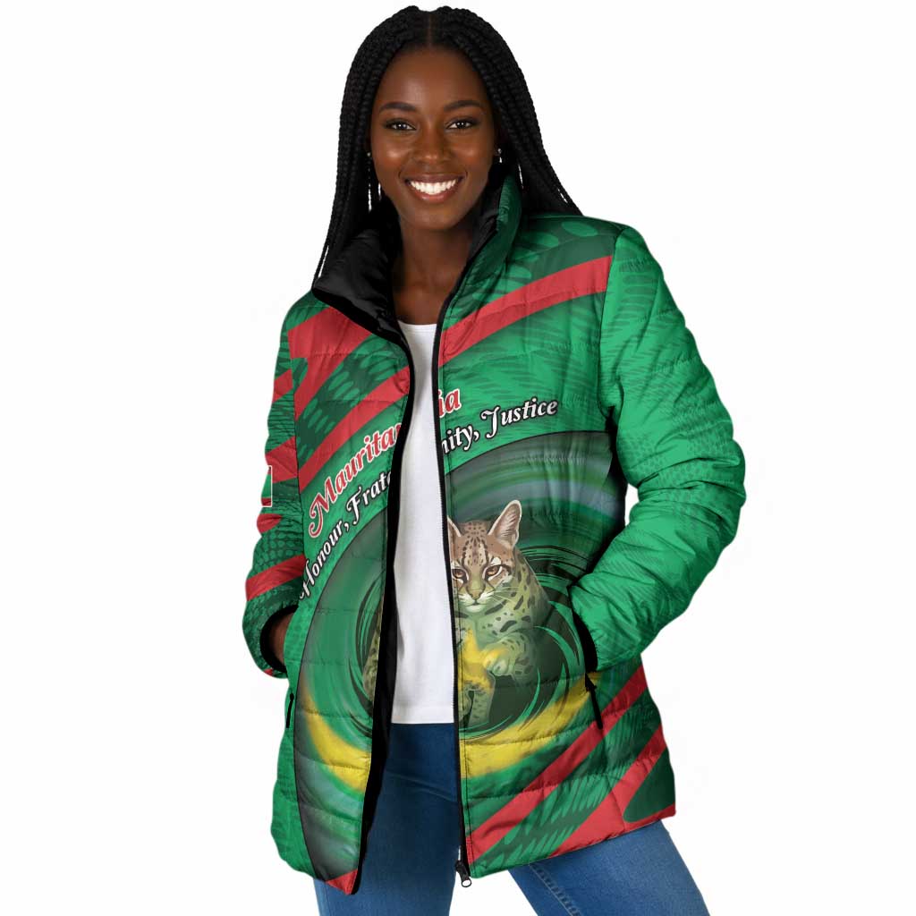 Personalized Mauritania Padded Jacket African Wildcat From Richat Structure