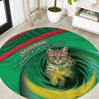 Mauritania Round Carpet African Wildcat From Richat Structure