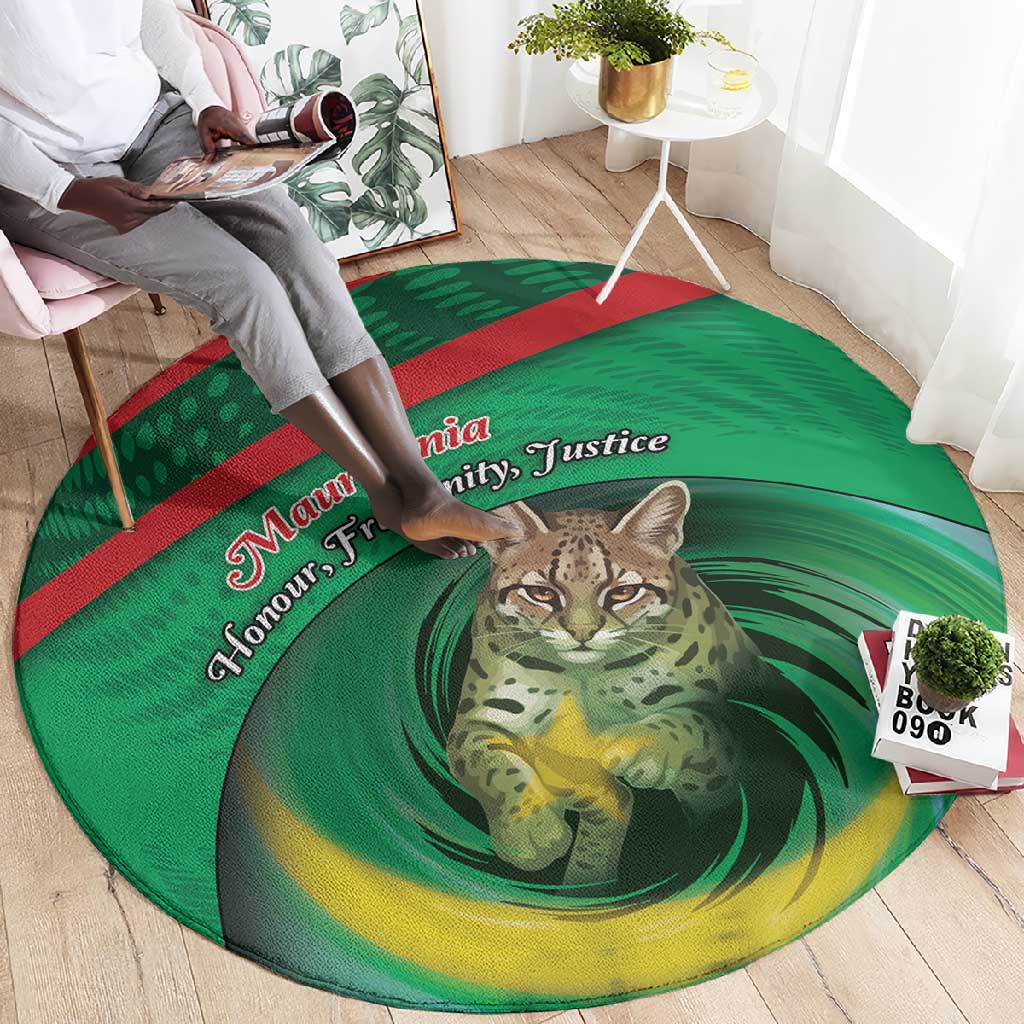 Mauritania Round Carpet African Wildcat From Richat Structure