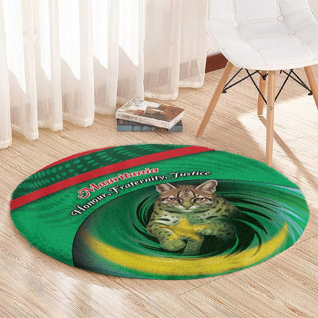 Mauritania Round Carpet African Wildcat From Richat Structure