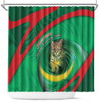 Mauritania Shower Curtain African Wildcat From Richat Structure