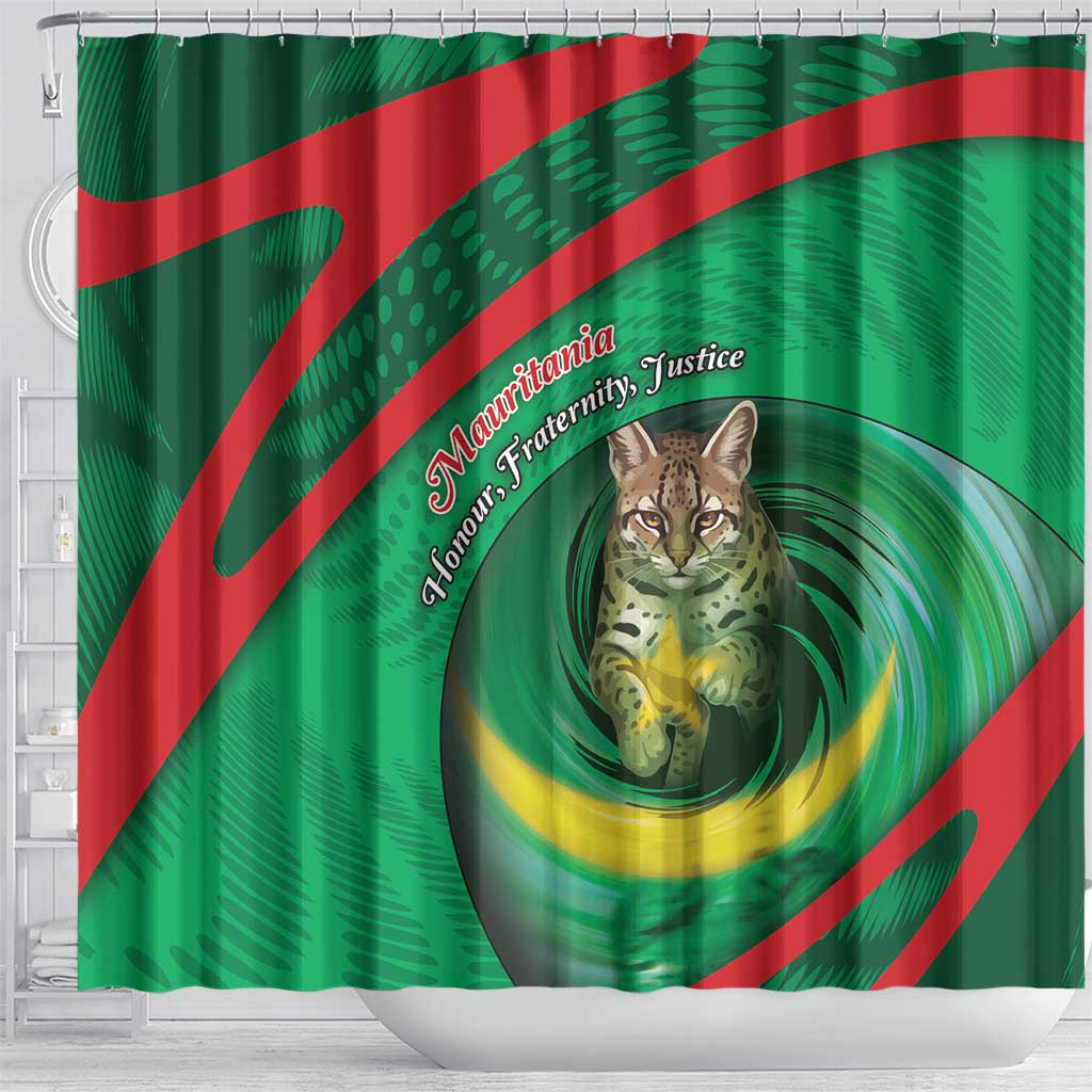 Mauritania Shower Curtain African Wildcat From Richat Structure