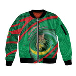 Personalized Mauritania Sleeve Zip Bomber Jacket African Wildcat From Richat Structure