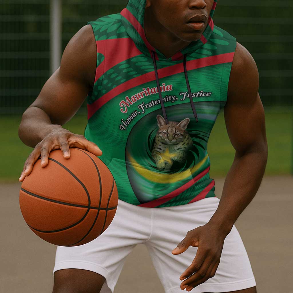 Personalized Mauritania Sleeveless Hoodie African Wildcat From Richat Structure