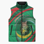 Personalized Mauritania Sleeveless Puffer Jacket African Wildcat From Richat Structure