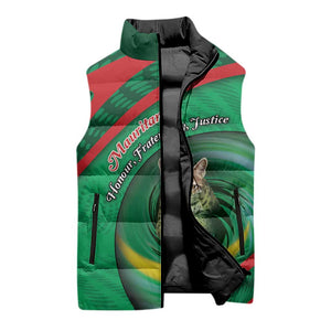 Personalized Mauritania Sleeveless Puffer Jacket African Wildcat From Richat Structure