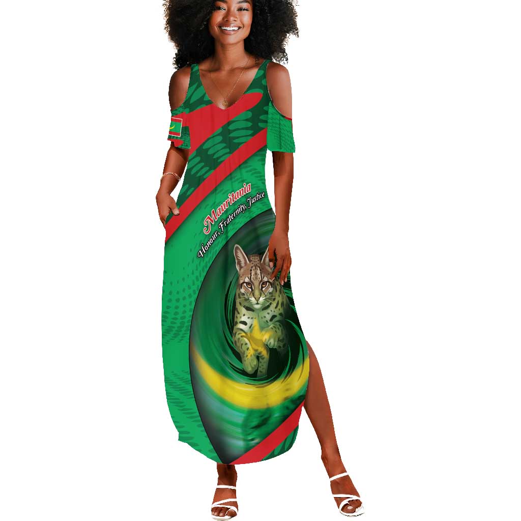 Personalized Mauritania Summer Maxi Dress African Wildcat From Richat Structure
