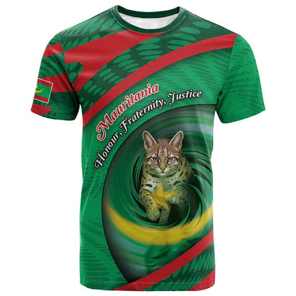 Personalized Mauritania T shirt African Wildcat From Richat Structure