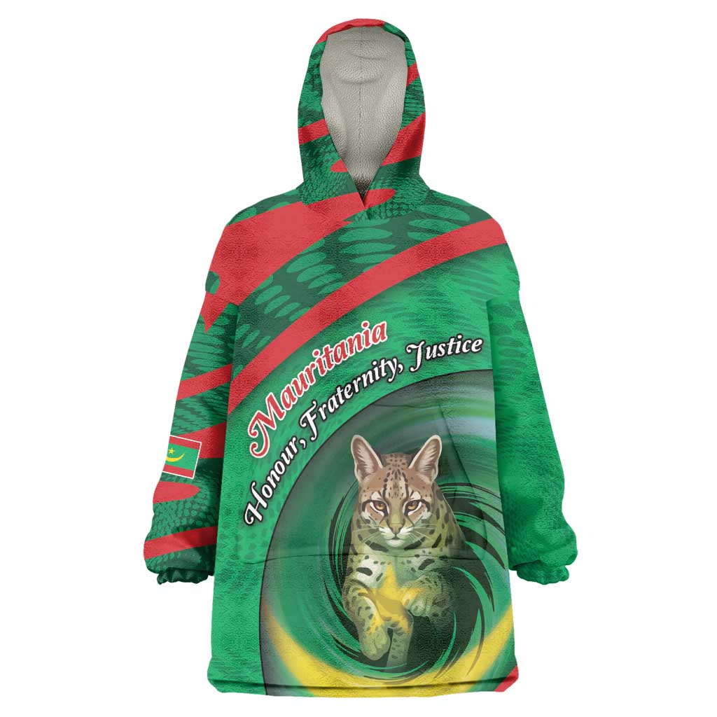 Personalized Mauritania Wearable Blanket Hoodie African Wildcat From Richat Structure