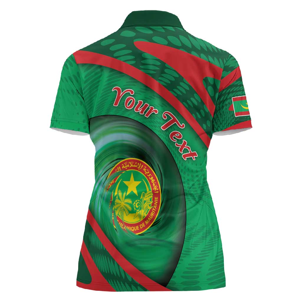 Personalized Mauritania Women Polo Shirt African Wildcat From Richat Structure