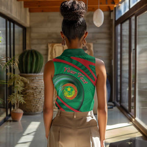 Personalized Mauritania Women Sleeveless Polo Shirt African Wildcat From Richat Structure