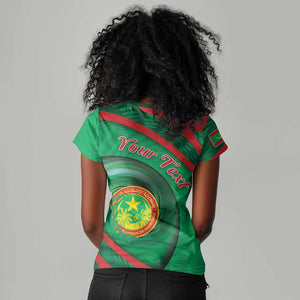 Personalized Mauritania Women V-Neck T-Shirt African Wildcat From Richat Structure