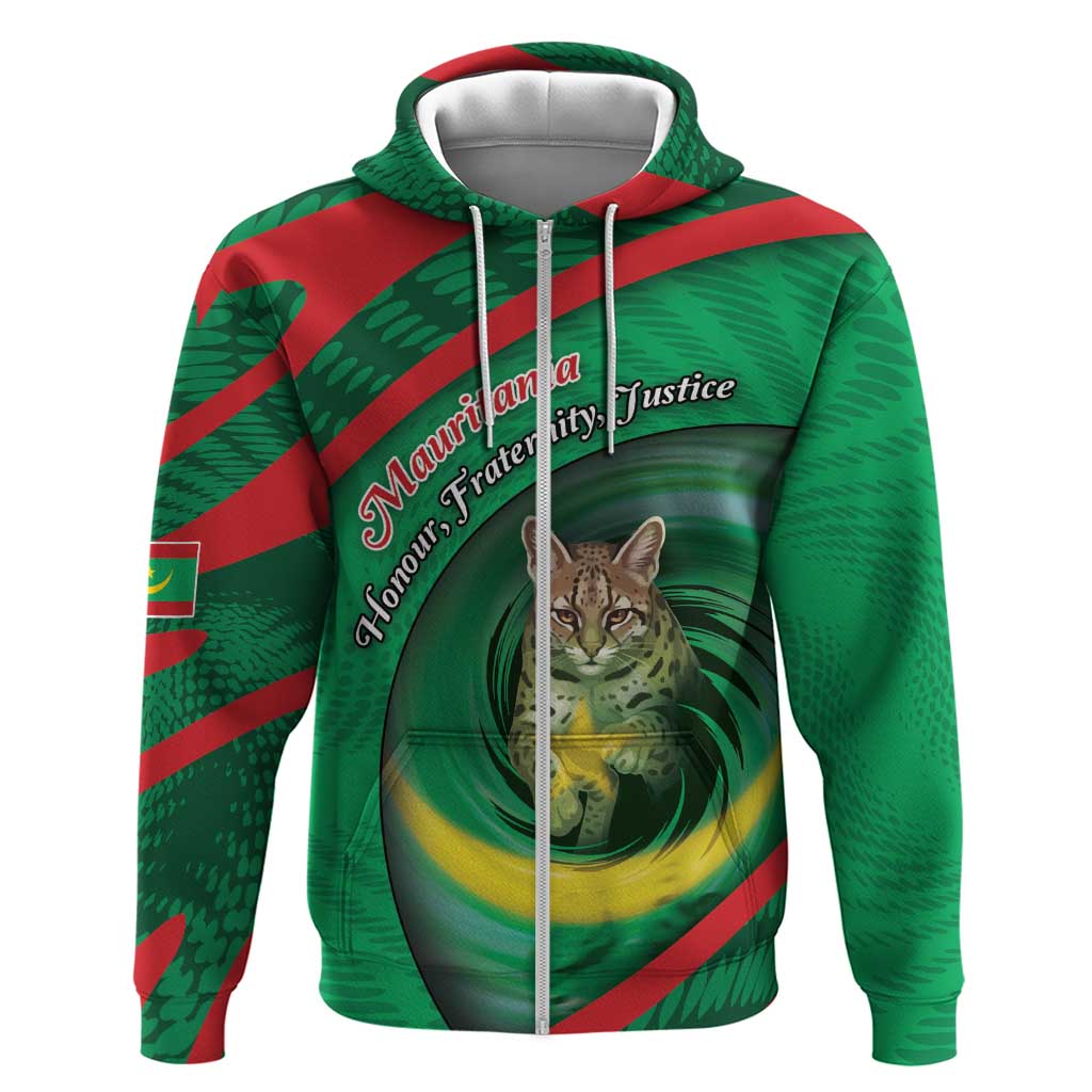 Personalized Mauritania Zip Hoodie African Wildcat From Richat Structure