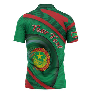 Personalized Mauritania Zipper Polo Shirt African Wildcat From Richat Structure