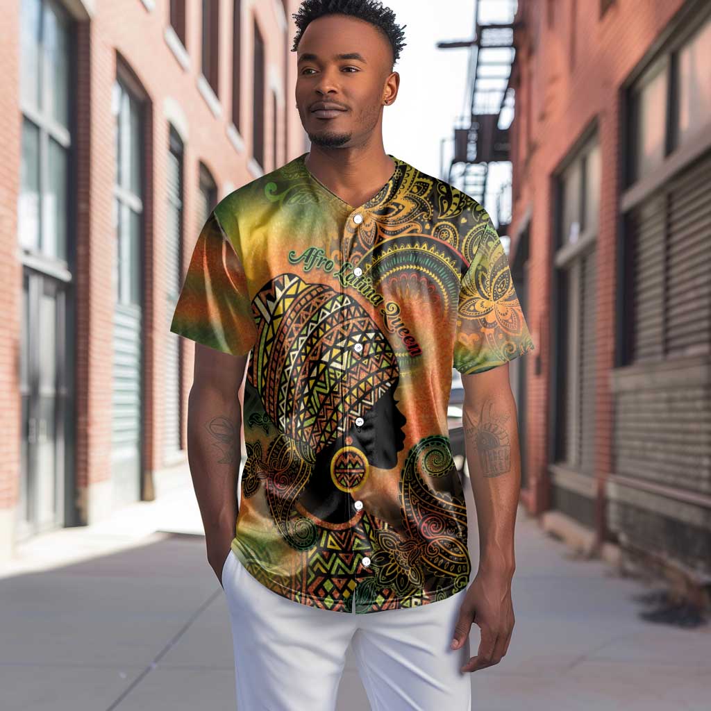 Black Women Baseball Jersey Afro Latina Queen - African Pride