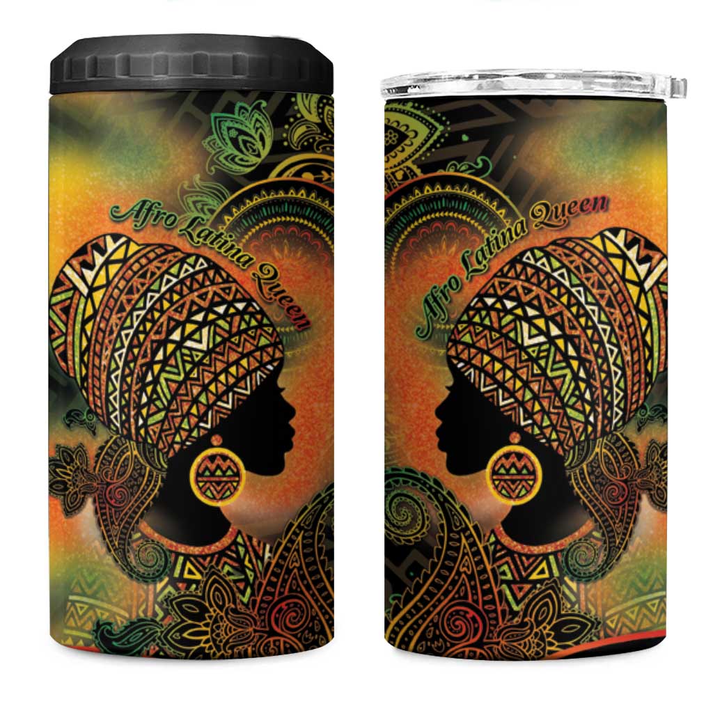 Black Women 4 in 1 Can Cooler Tumbler Afro Latina Queen - African Pride