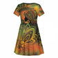 Black Women Kid Short Sleeve Dress Afro Latina Queen - African Pride