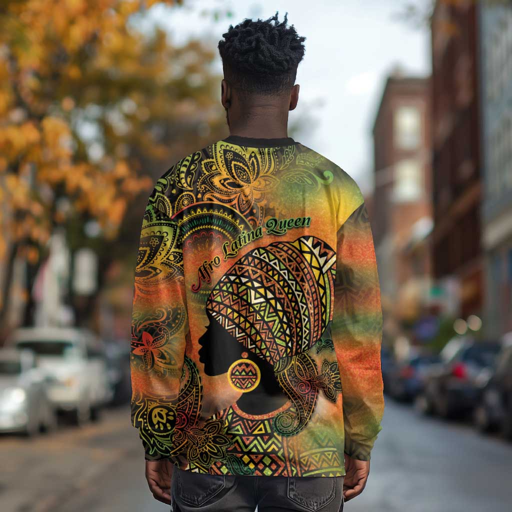 Black Women Long Sleeve Shirt Afro Latina Queen - African Pride