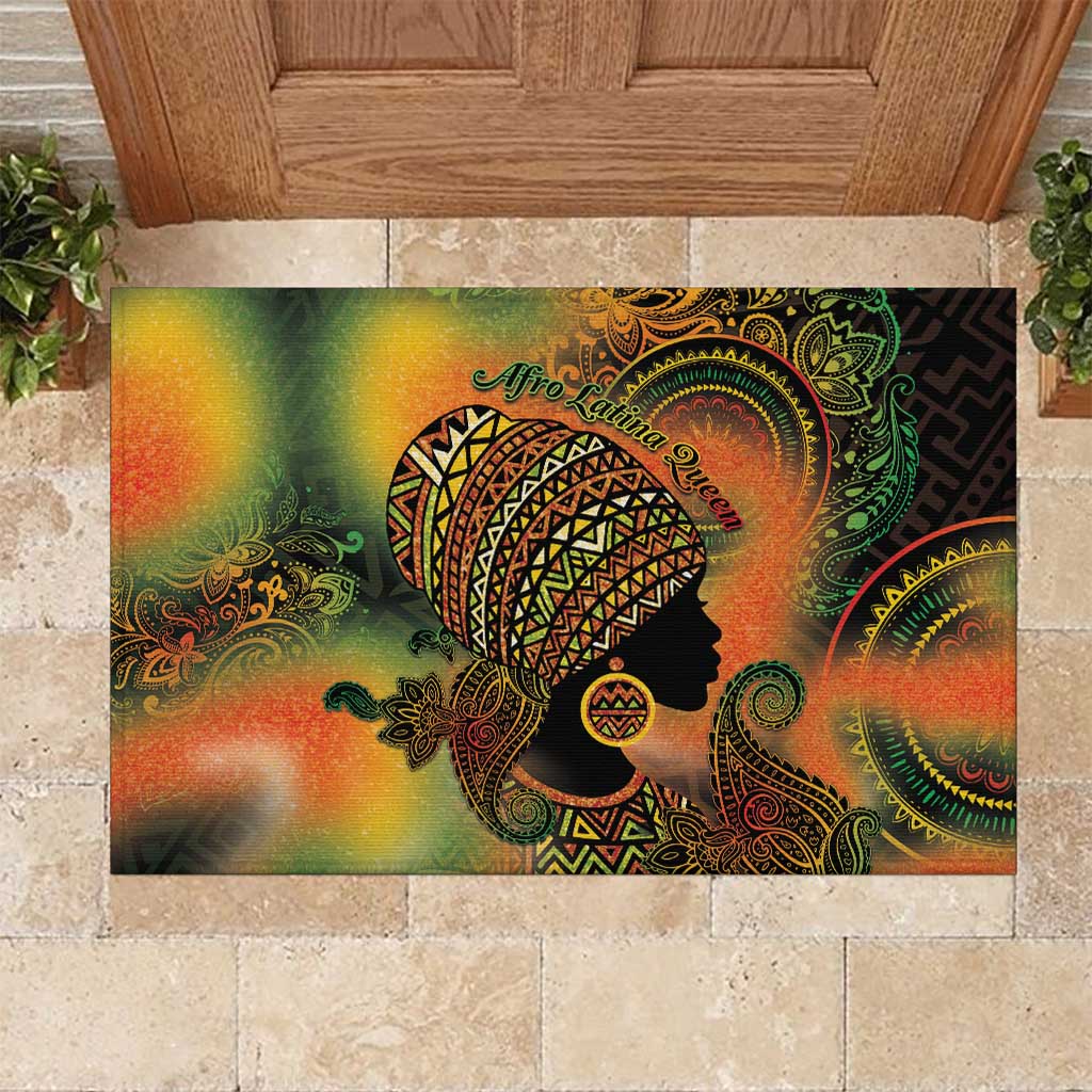 Black Women Rubber Doormat Afro Latina Queen - African Pride