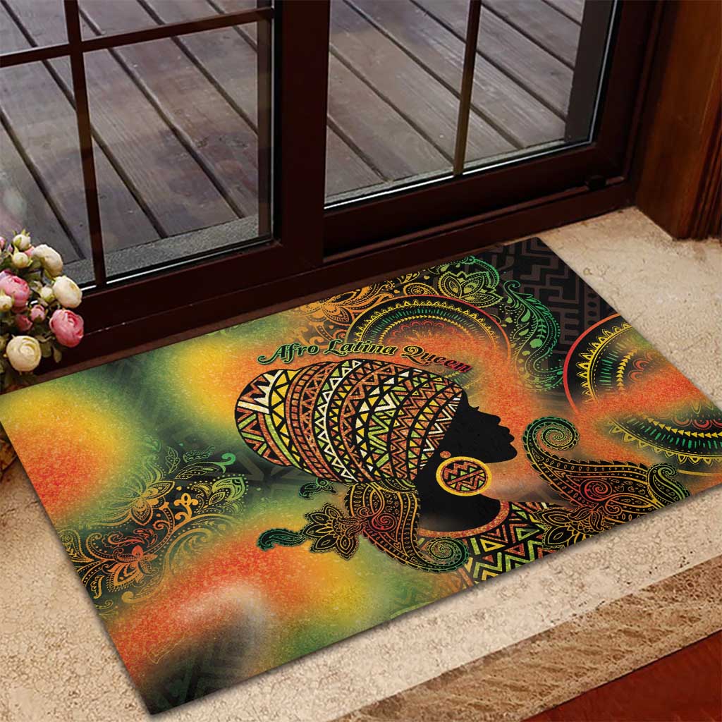 Black Women Rubber Doormat Afro Latina Queen - African Pride