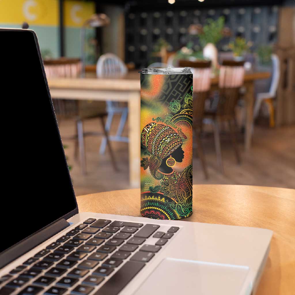 Black Women Skinny Tumbler Afro Latina Queen - African Pride