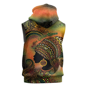 Black Women Sleeveless Zip Hoodie Afro Latina Queen - African Pride