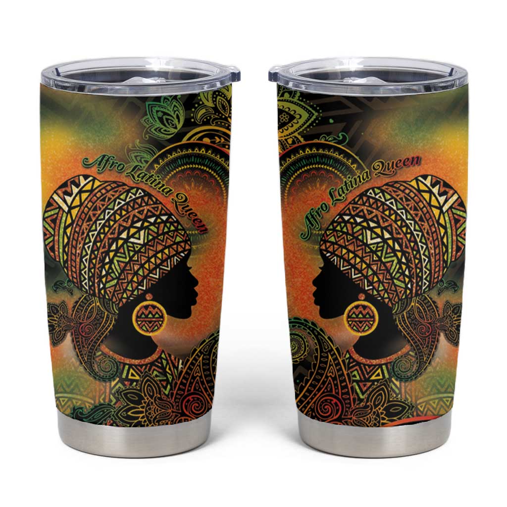 Black Women Tumbler Cup Afro Latina Queen - African Pride