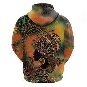 Black Women Zip Hoodie Afro Latina Queen - African Pride