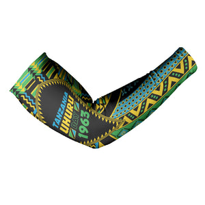 Personalized Tanzania Independence Day Arm Sleeves Uhuru 1963 African Shield Tribal Pattern
